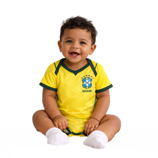 Body Baby Brazil Amarelo/Verde Brasil Word Cup 2026